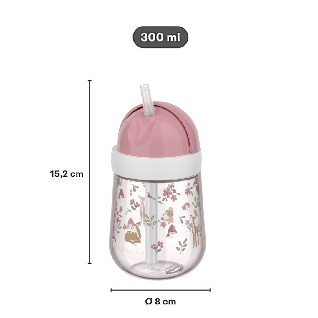 Bicchiere antigoccia da 9 mesi Mepal Mio Little Dutch con cannuccia in silicone