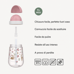 Bicchiere con cannuccia 300 ml Little Dutch Fairy Garden smontabile lavastoviglie