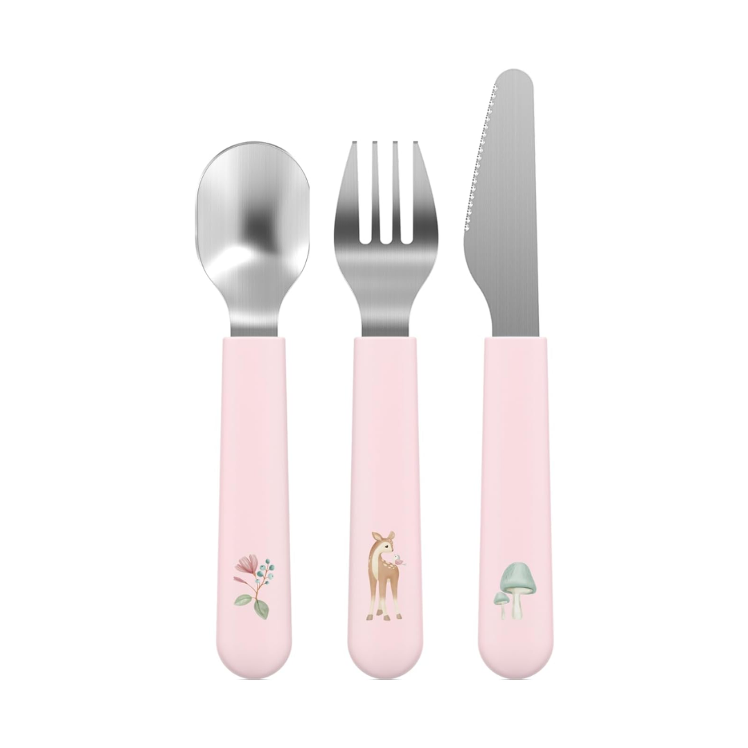 Set di Posate in Silicone e Acciaio Inox per Bambini