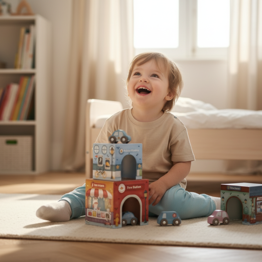 giochi djeco cubi cartone torre giochi per bambini
