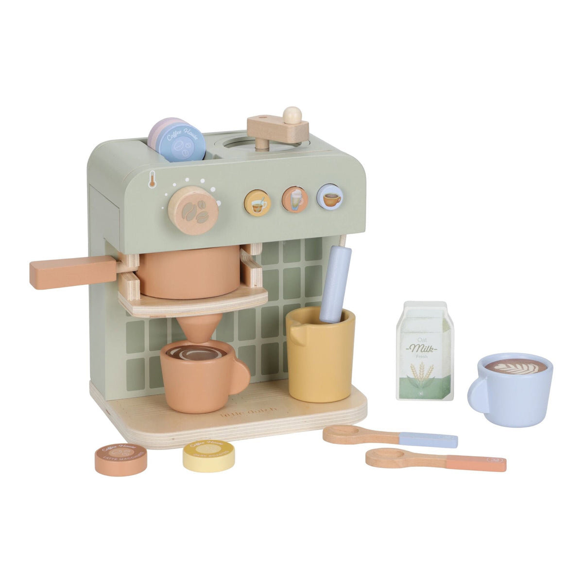 Macchina del caffè giocattolo in legno Little Dutch con capsule e tazze