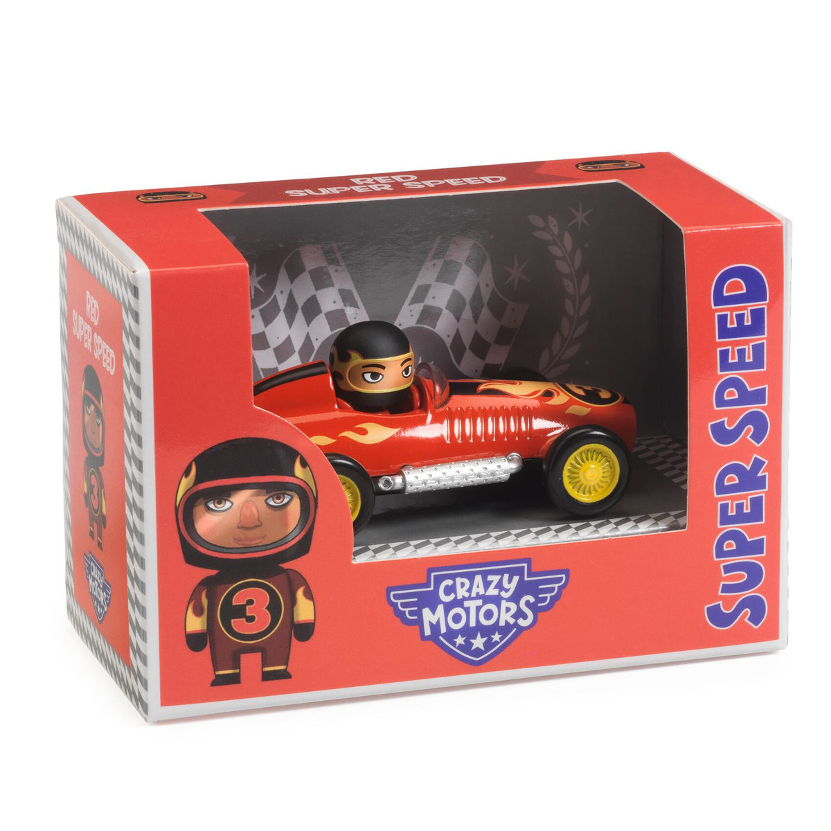Crazy Motors Red Super Speed Djeco – macchinina rossa in metallo