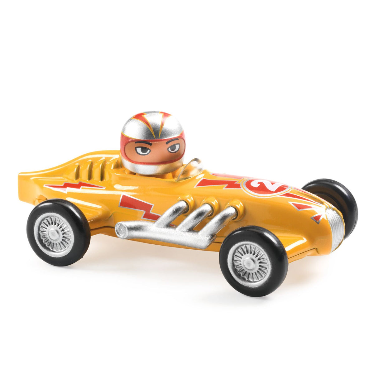 Macchinina Crazy Motors Djeco Yellow Super Speed – confezione