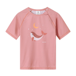 Maglietta nuoto maniche corte Monnëka Pink Whale UPF 50+ per bambina