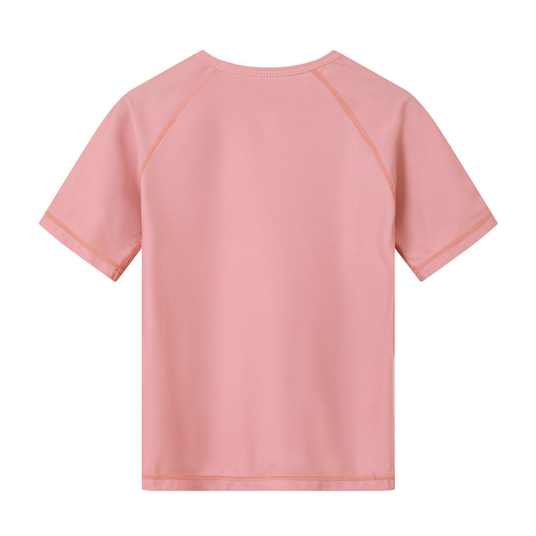 T-shirt mare bambina fantasia balena rosa con protezione solare UPF 50+
