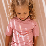 Maglietta protezione solare bambina per mare e piscina, fantasia Pink Whale