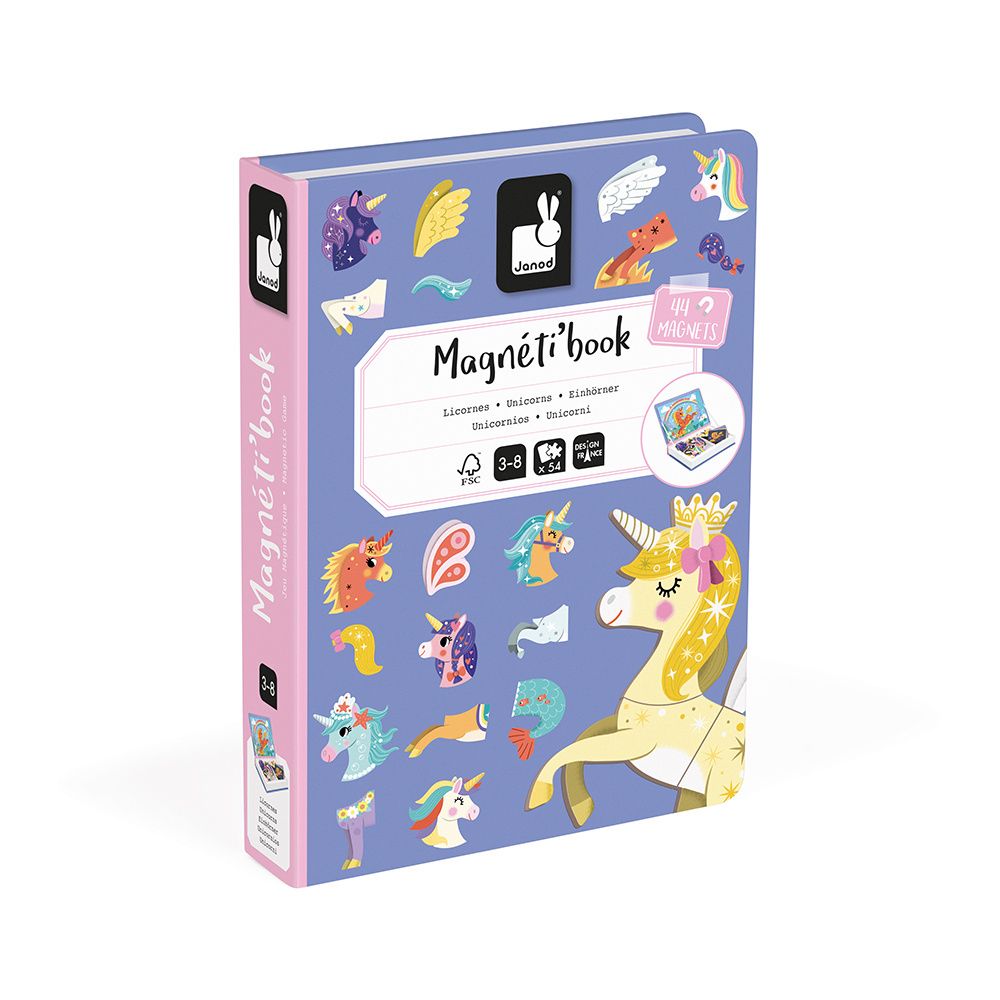 Gioco magnetico Janod Unicorni da viaggio con 44 pezzi per bambine dai 3 anni