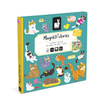 Janod Magnéti'Stories I Gatti, gioco magnetico da viaggio con sfondo gatti e 30 calamite per bambini dai 3 anni