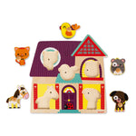 Puzzle in legno con i versi degli animali di casa per bambini dai 18 mesi