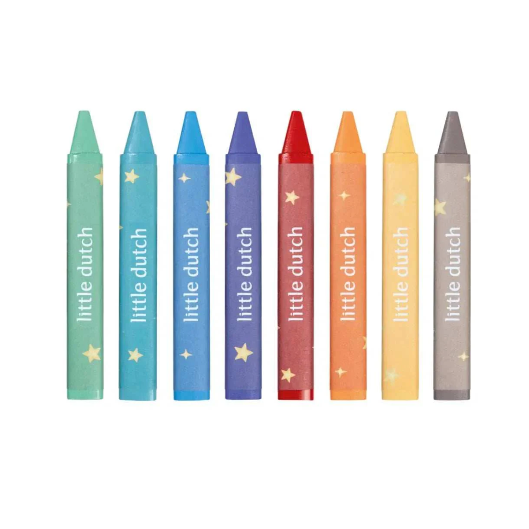 Set 8 pastelli a cera lavabili Little Dutch collezione Jim