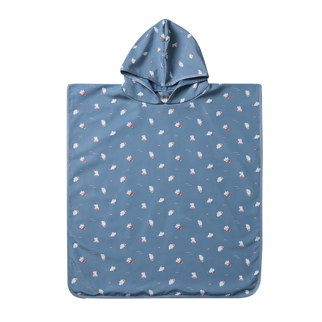 Asciugamano poncho bambino Monnëka azzurro