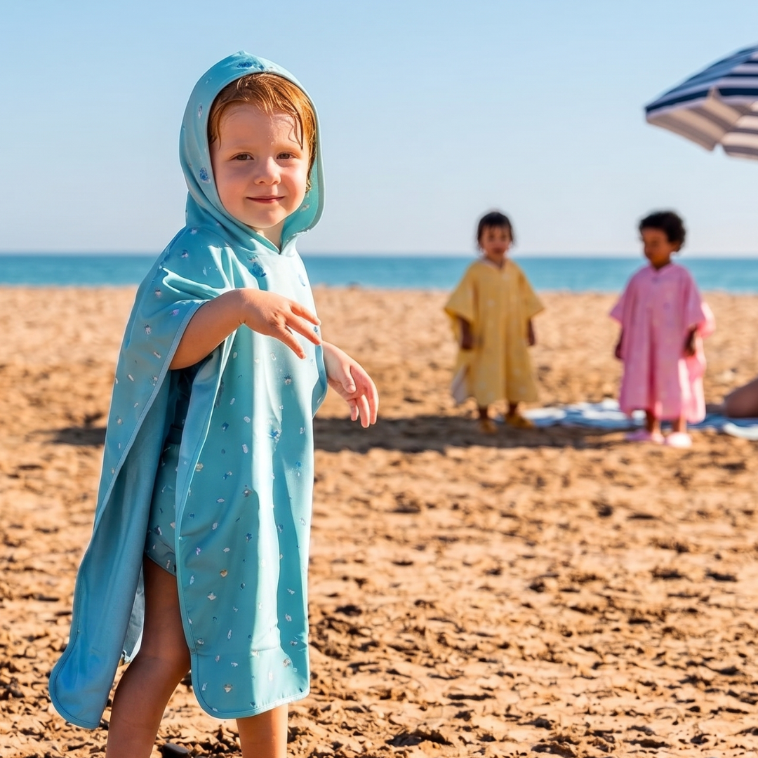 Monnëka Poncho Spiaggia Submarine – poncho mare bambini - 1-3 Anni