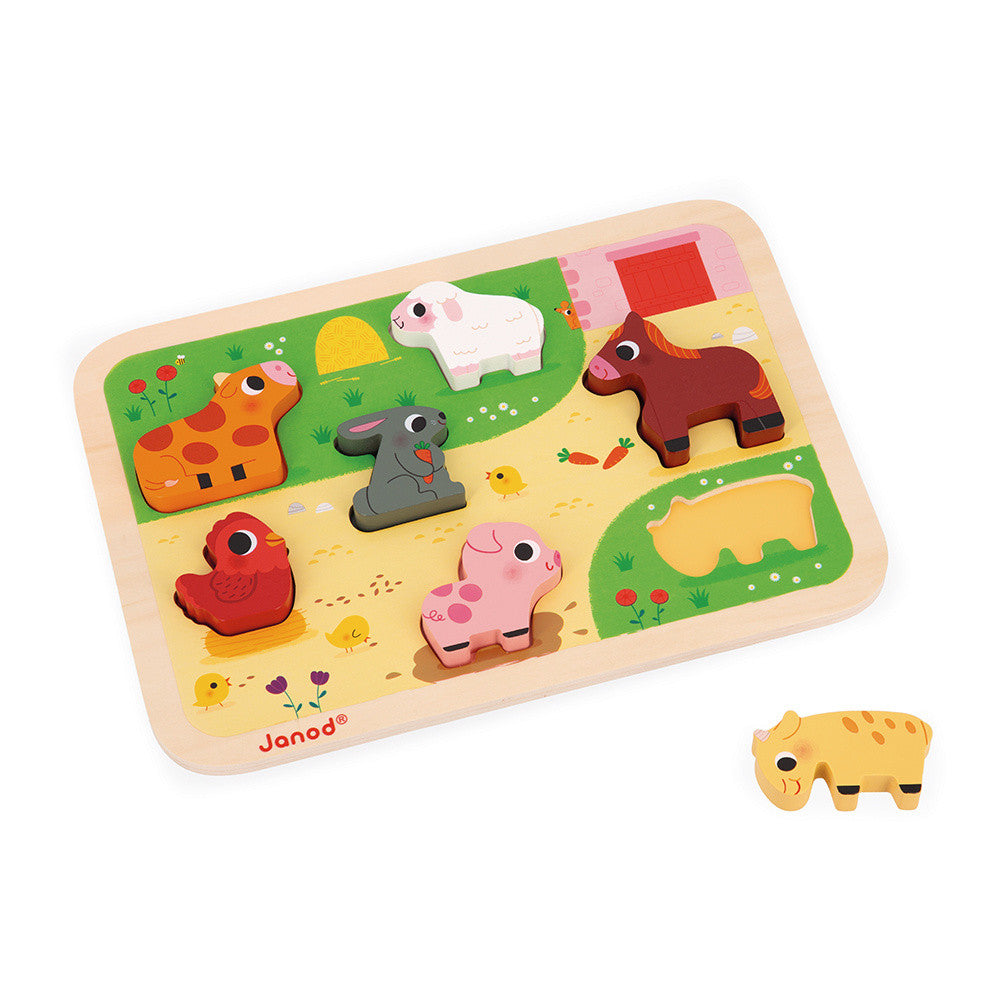 Puzzle in legno spesso Janod per bambini dai 18 mesi