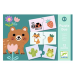 Puzzle Duo Colori Djeco, 12 puzzle da 2 pezzi per bambini di 2 anni