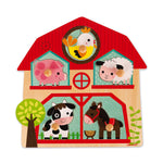 Puzzle in legno Janod con i versi degli animali della fattoria per bambini dai 18 mesi