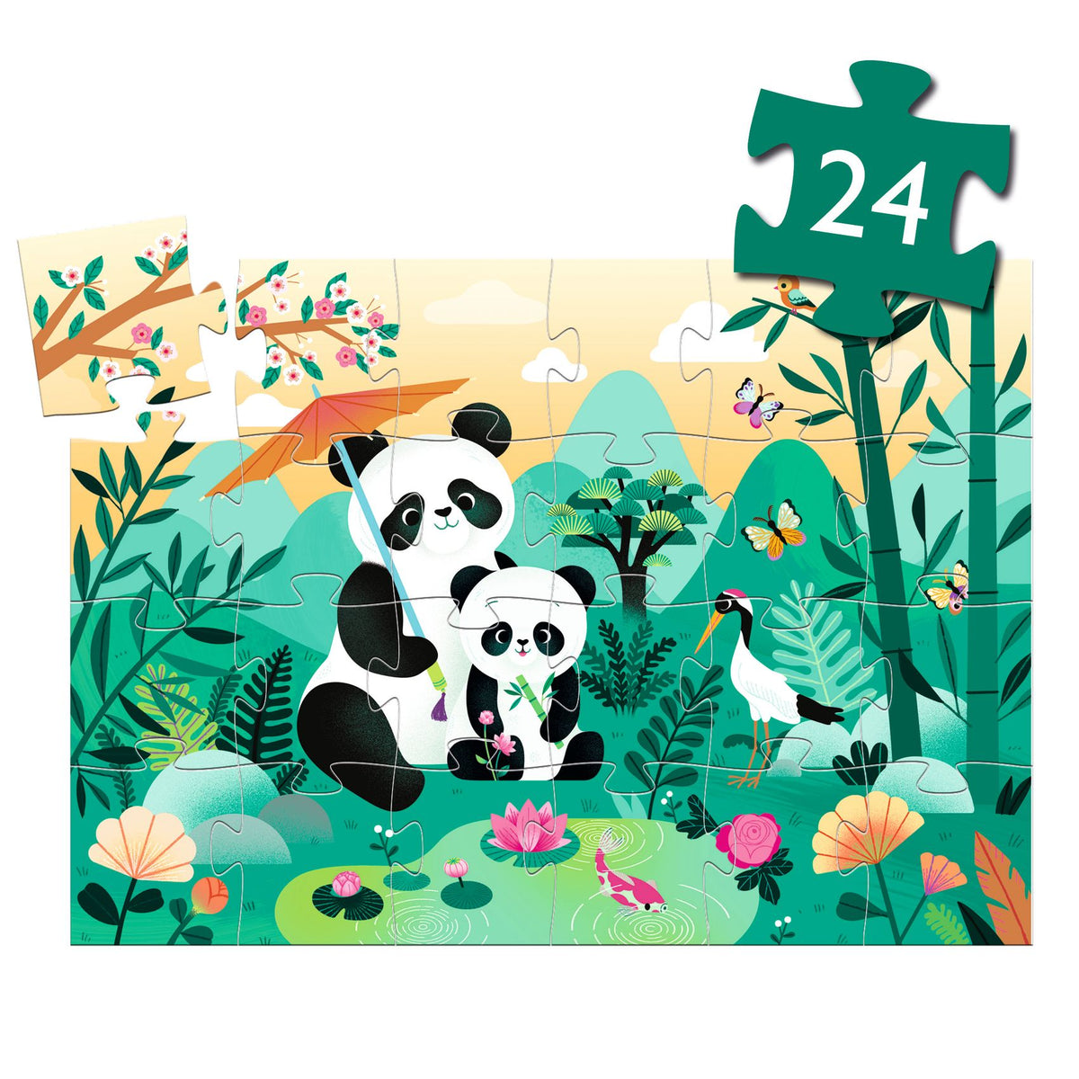 Puzzle Leo il panda Djeco – 24 pezzi grandi in cartone spesso