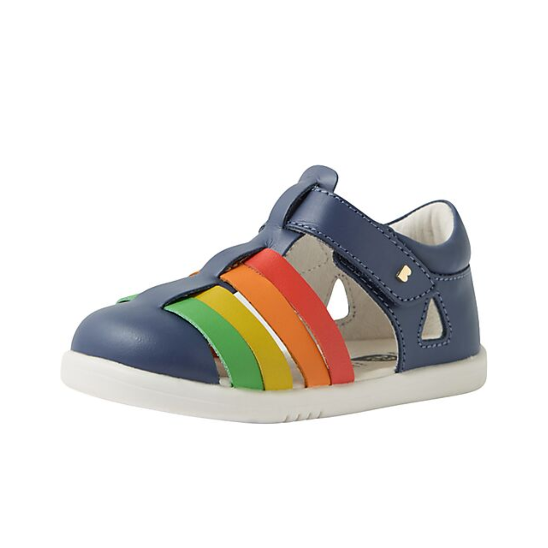 Sandali bambini Bobux Kid+ punta chiusa blu vintage multicolore