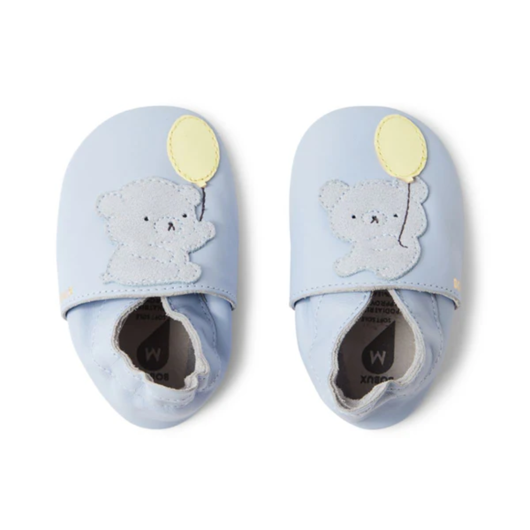Scarpine Bobux Soft Sole in pelle naturale traspirante con suola scamosciata antiscivolo per casa e asilo