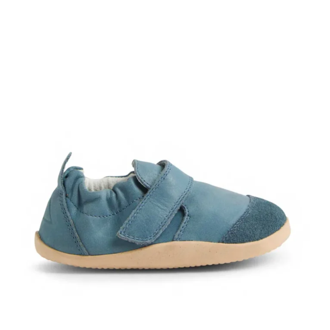 Scarpe primi passi Bobux Xplorer Marvel in pelle blu per bambino