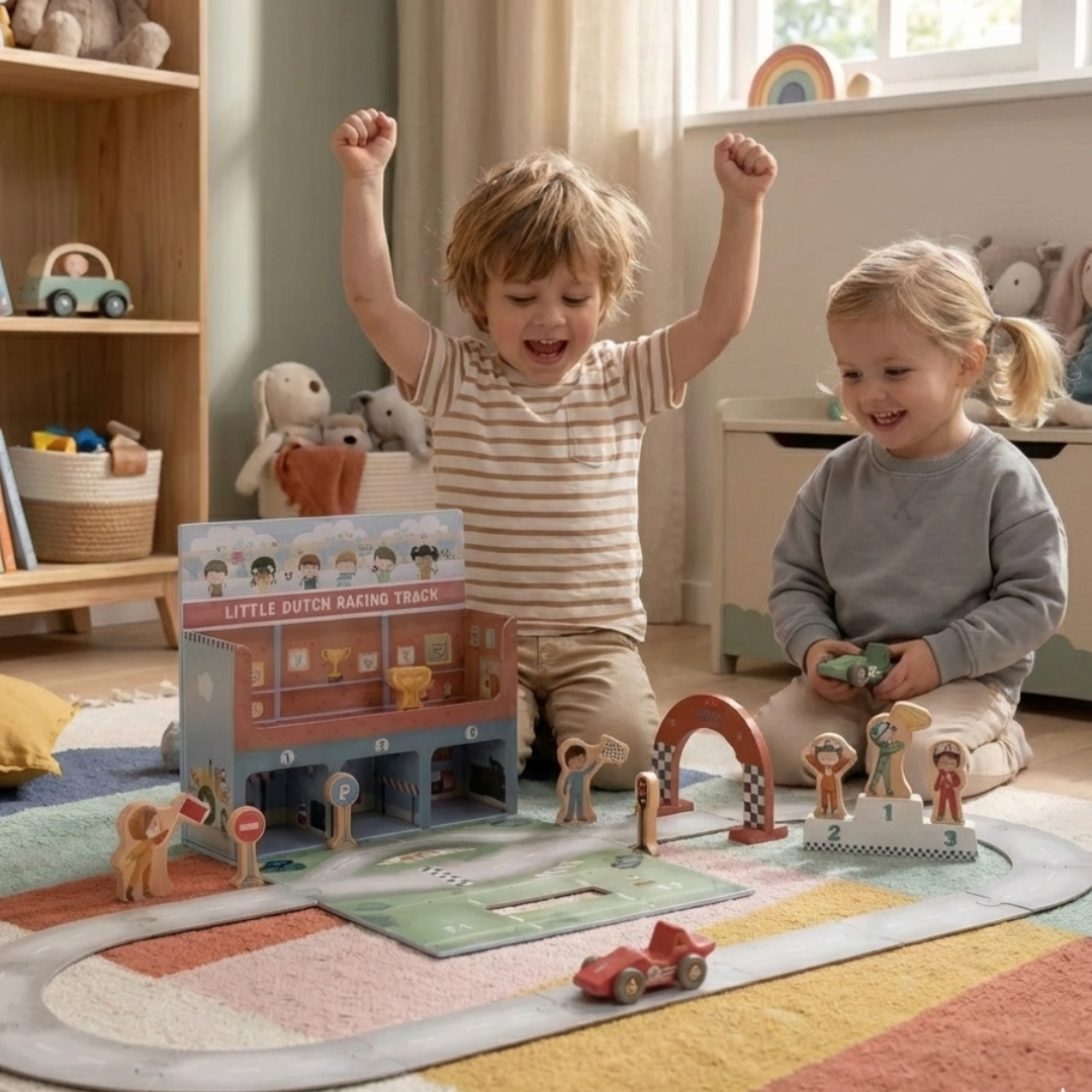 Little Dutch Macchinine in Legno – pista e playset bambini