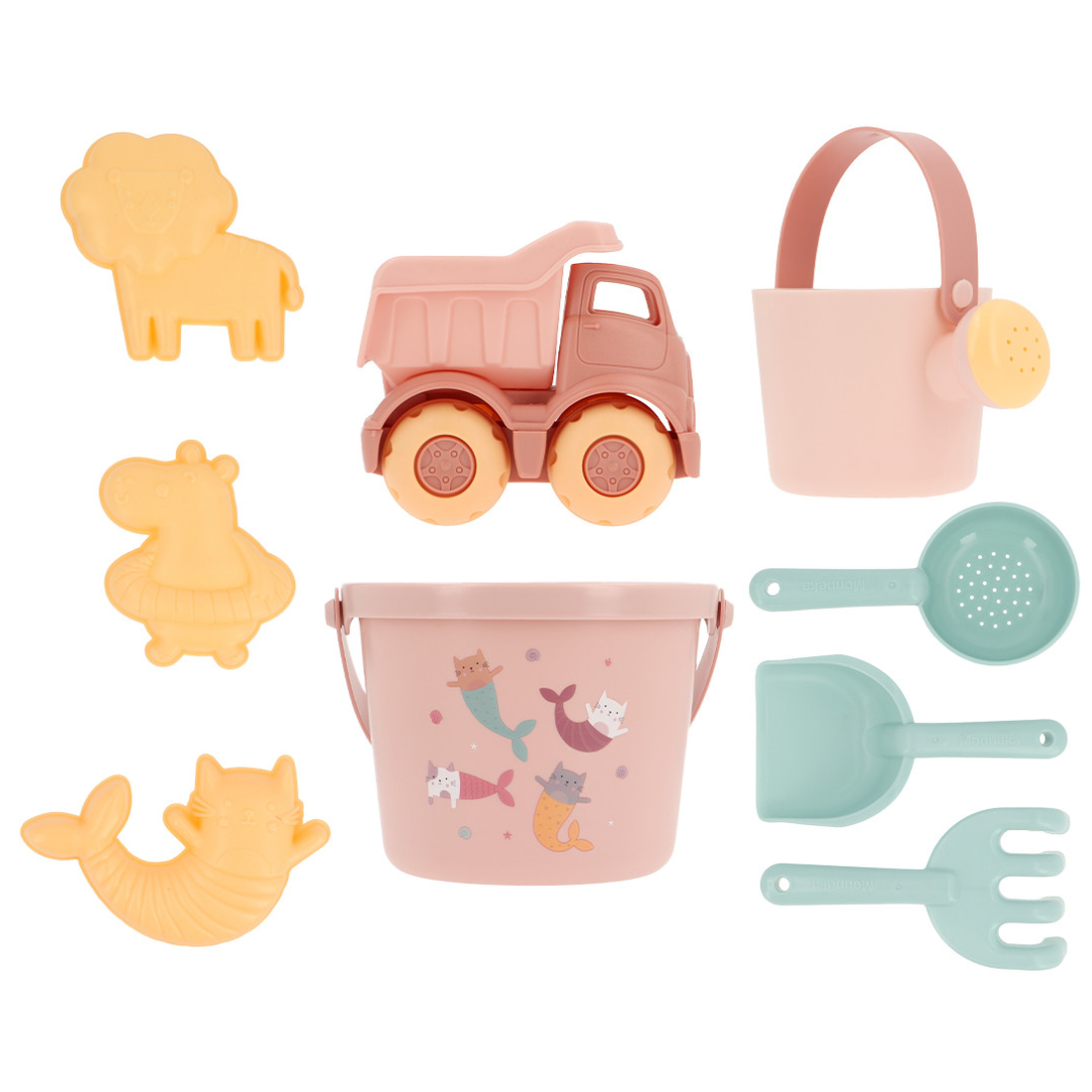 Set giochi spiaggia Monnëka Cat Mermaid con secchiello e paletta bambini
