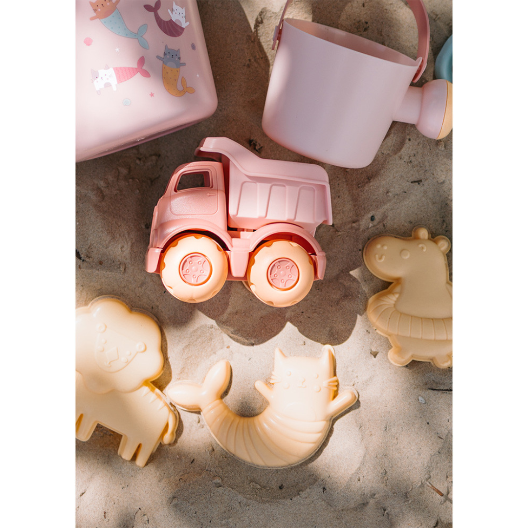 Set mare bambini Cat Mermaid con secchiello paletta rastrello e formine