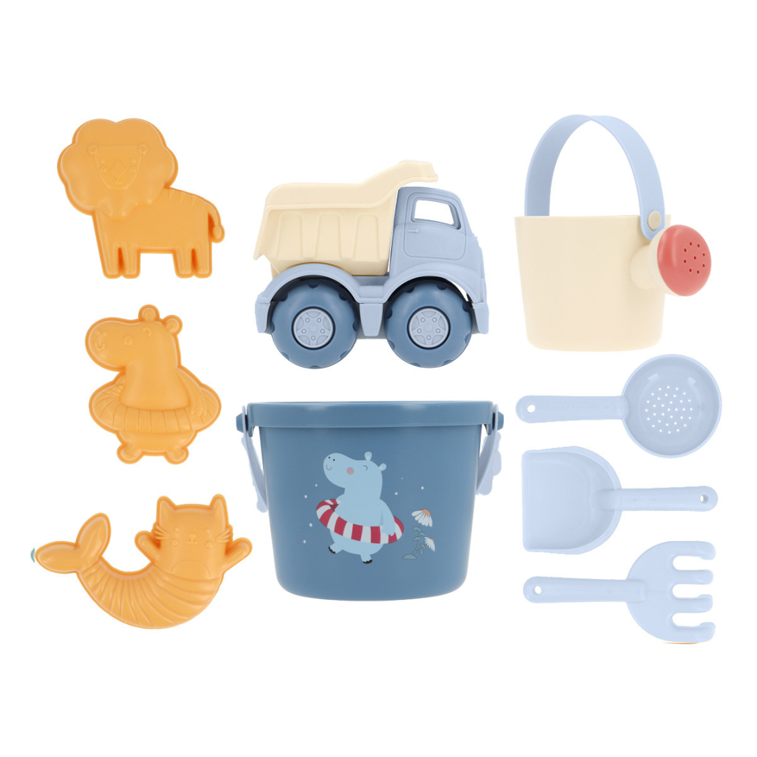 Set giochi spiaggia Hippos Monnëka con secchiello e paletta bambini