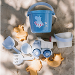 Set spiaggia bambini con secchiello paletta rastrello e setaccio