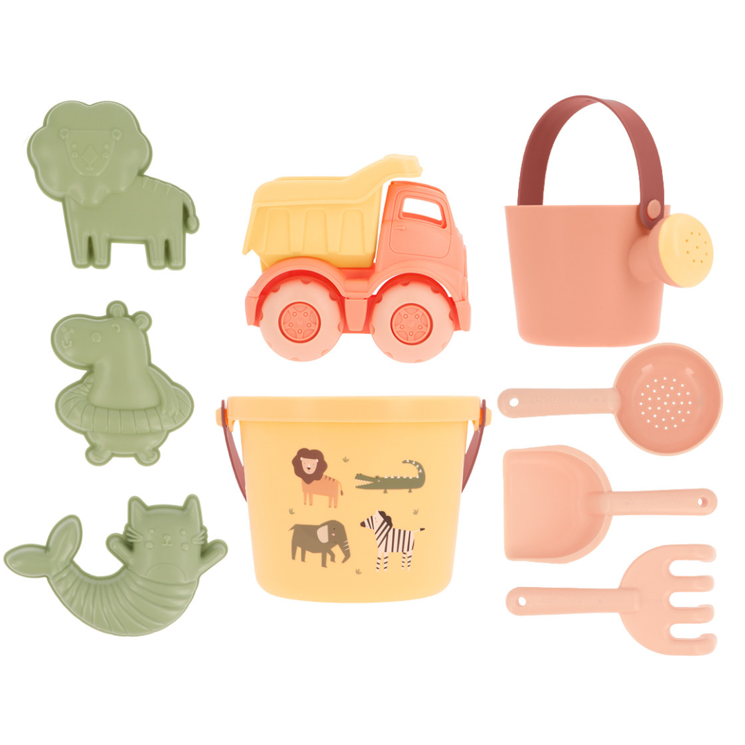 Set giochi spiaggia Wild Animals Monnëka con secchiello e paletta bambini