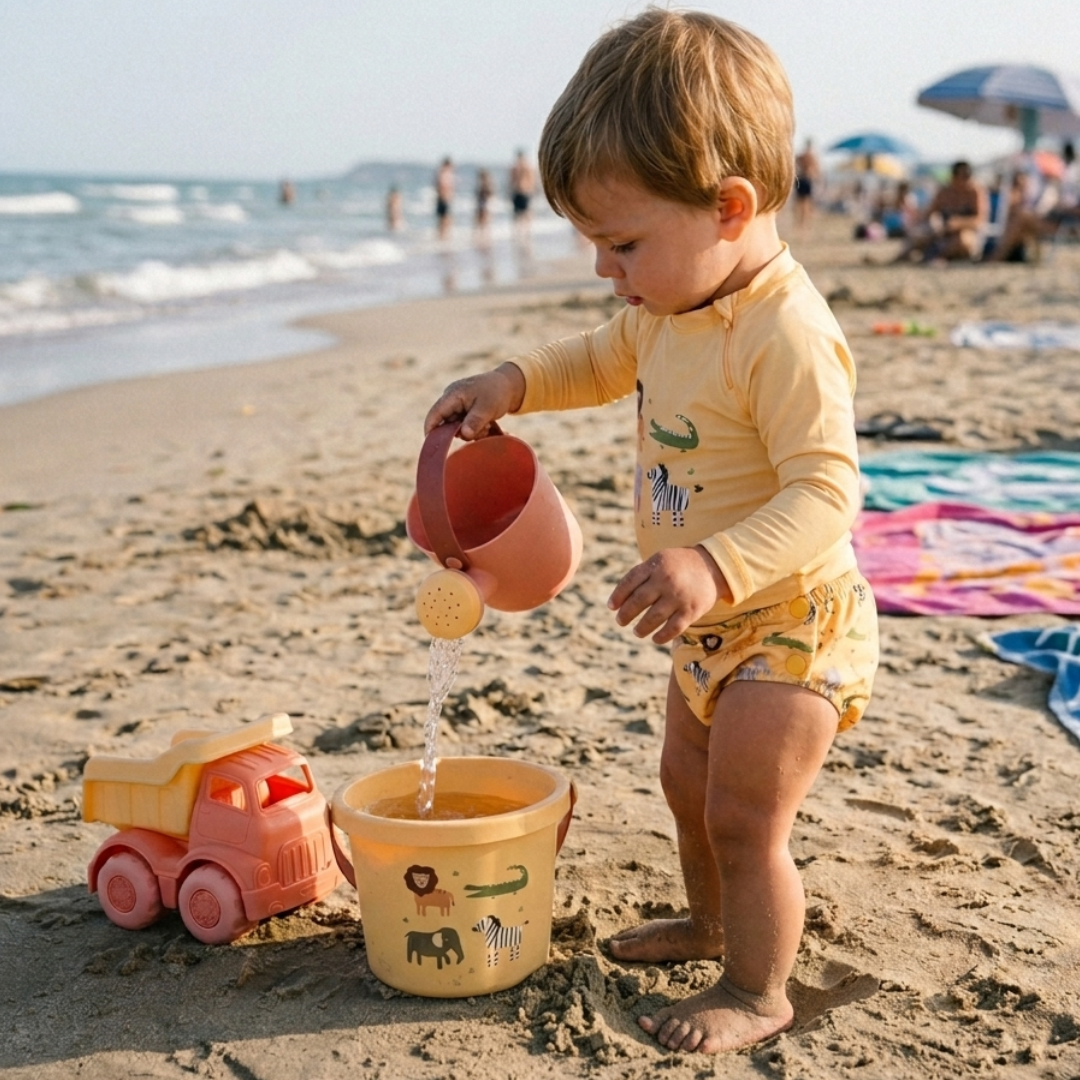 Giochi sabbia bambini con camioncino e innaffiatoio Monnëka