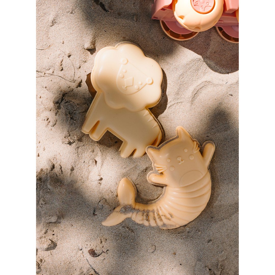 Set mare bambini con secchiello paletta rastrello e formine