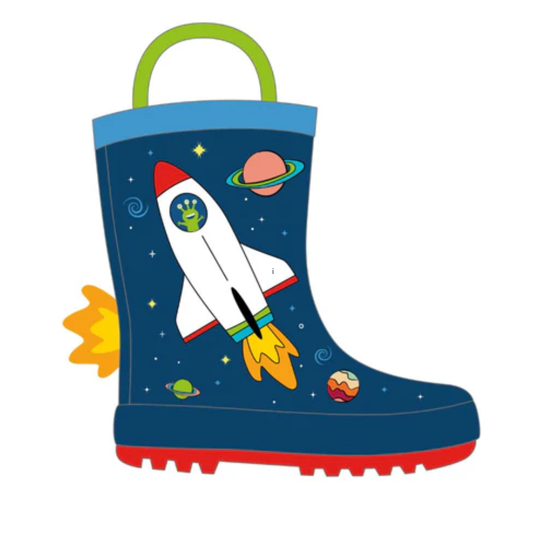 Mr Tiggle - Stivali Pioggia Bambini Antiscivolo | Razzo Spaziale