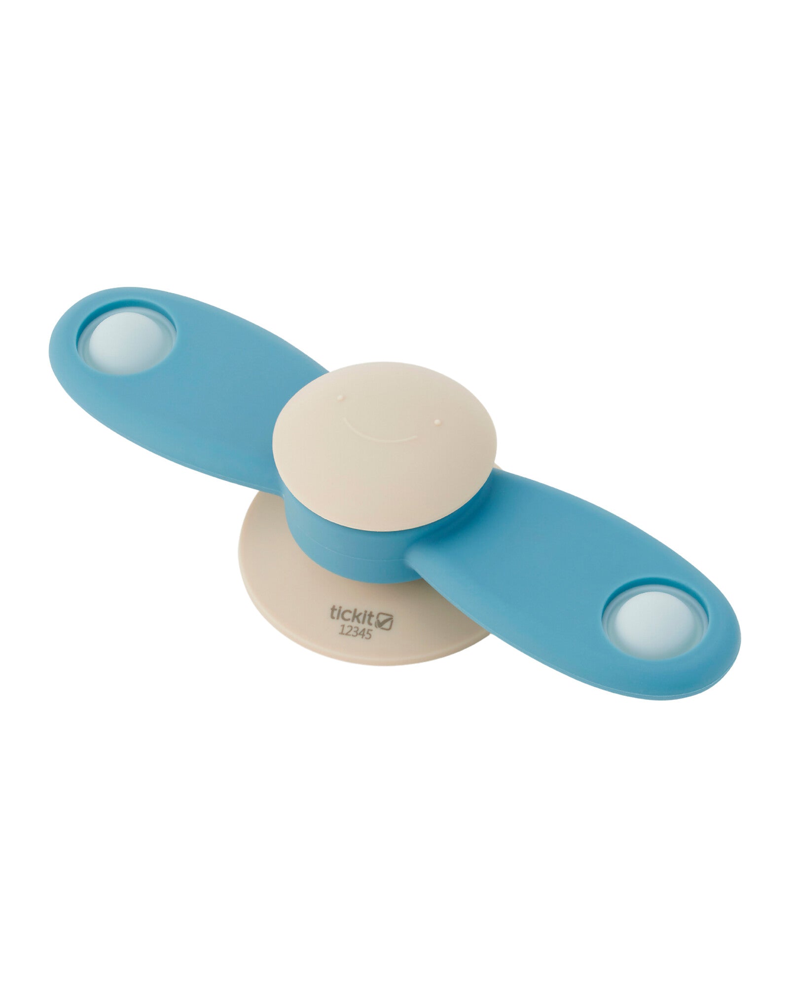 tickit spinner a elica con ventosa azzurro in silicone alimentare