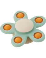 tickit spinner a fiore con ventosa verde acqua silicone alimentare