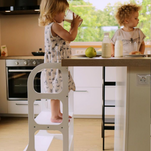 Torre Montessori - Convertibile in tavolino Bianco – Le Coccole