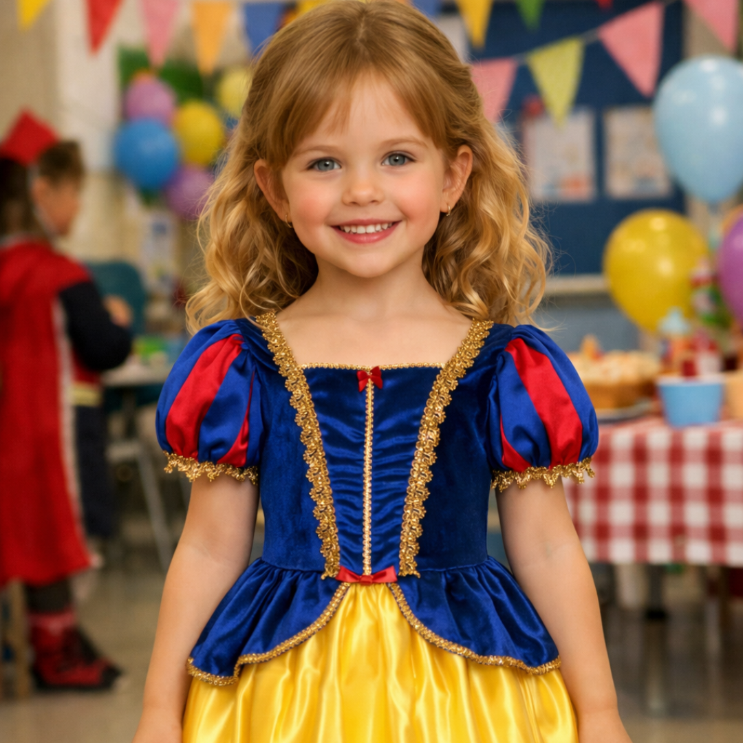 Dettaglio tessuto vestito Cenerentola Great Pretenders - Materiali morbidi che non prudono e rifiniture argento di alta qualità