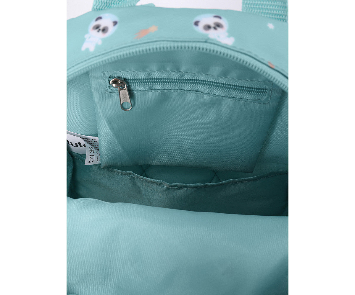 Zaino asilo impermeabile Panda in Space con clip frontale regolabile e chiusura zip
