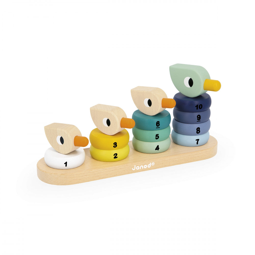Janod paperelle impilabili in legno gioco per contare da 1 a 10 bambini