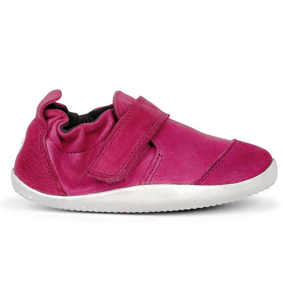 Bobux xplorer Marvel Go Fucsia scarpine per il gattonamento lato destro chiusura con velcro