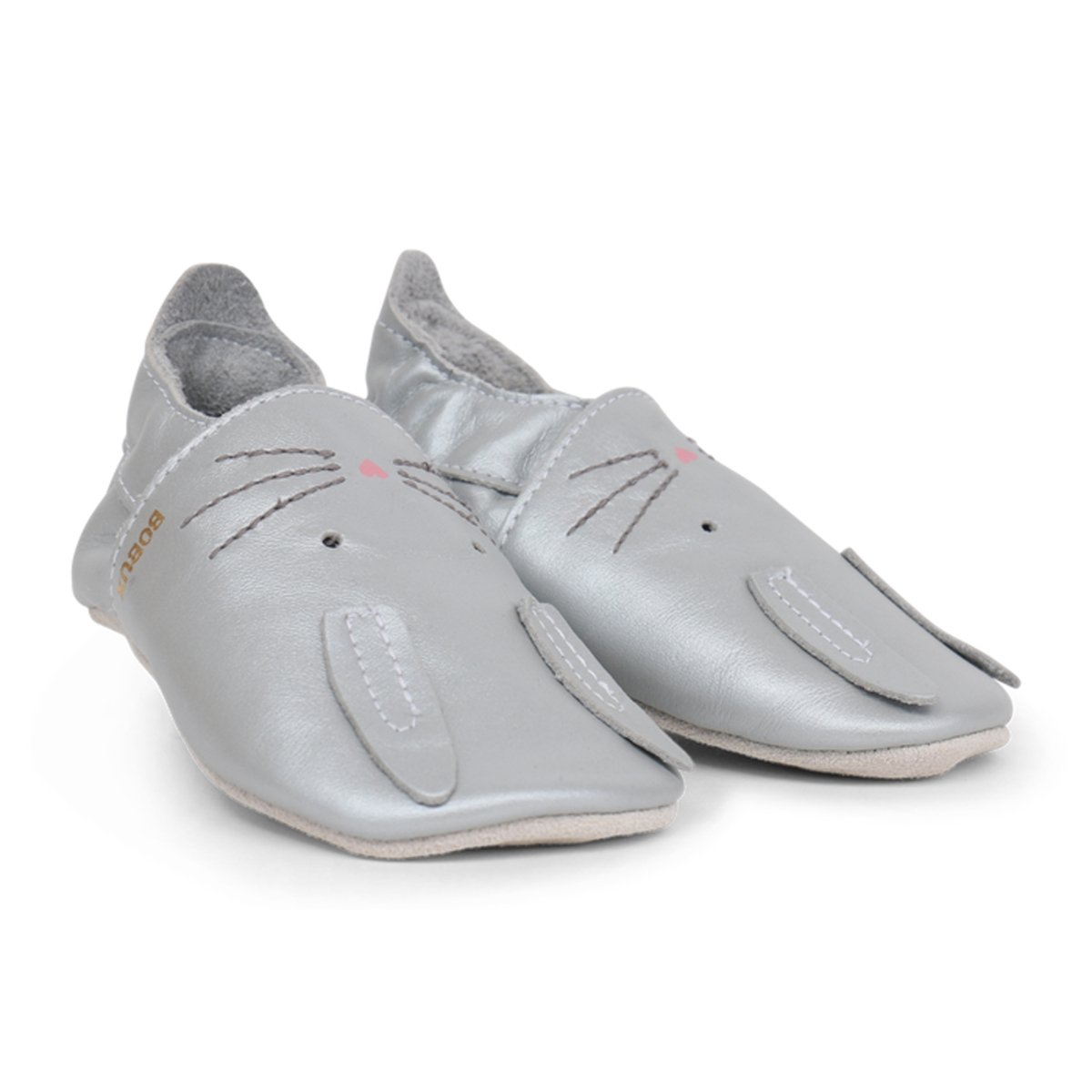 Bobux Soft Sole Babbucce Coniglio Argento - Come camminare a piedi nudi - Le Coccole