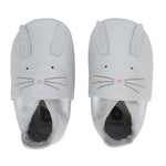 Bobux Soft Sole Babbucce Coniglio Argento - Come camminare a piedi nudi - Le Coccole