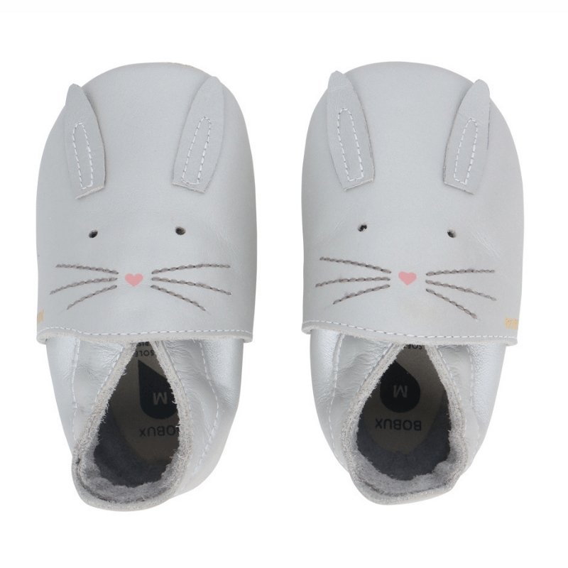 Bobux Soft Sole Babbucce Coniglio Argento - Come camminare a piedi nudi - Le Coccole