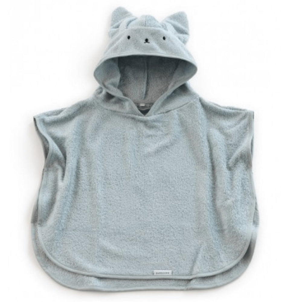 Accappatoio Poncho da Bagno, Coniglio Blu - 100% Spugna di Bambù Bio