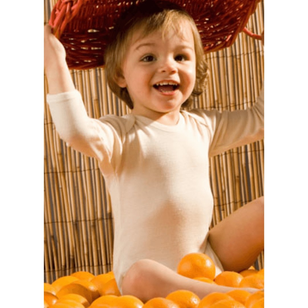 Body in Lana Seta Body Manica Corta Ecru Certificato GOTS