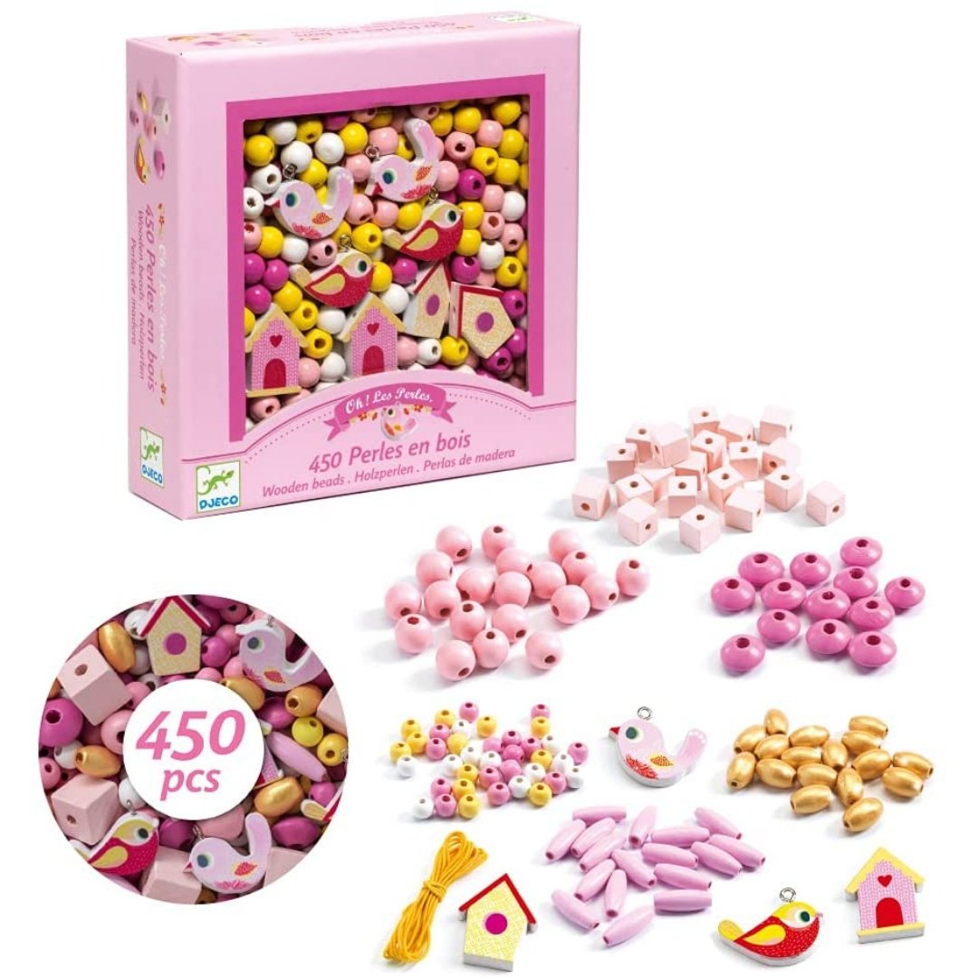 Avalaya Collana flessibile in legno con perline rotonde rosa Avalaya Collana flessibile in legno con perline rotonde rosa